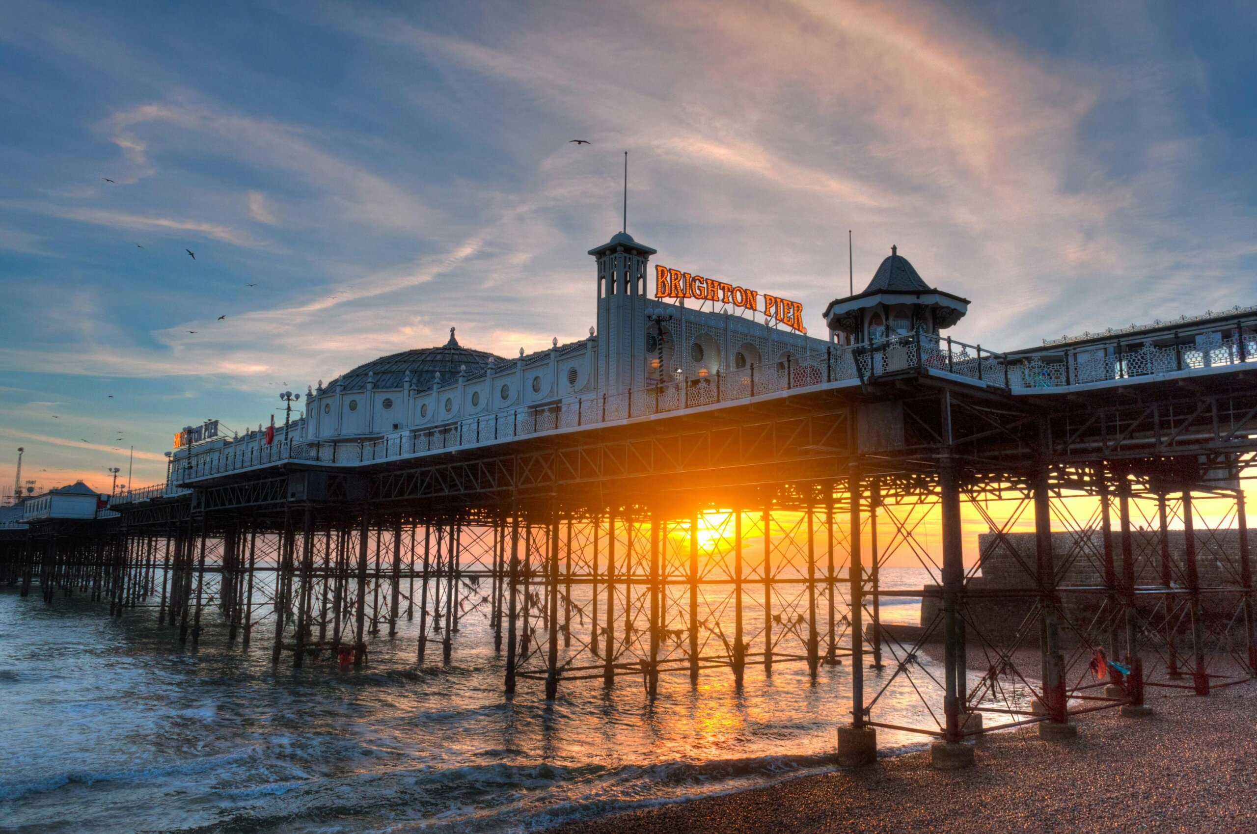 Brighton Palace Pier lighting up the night