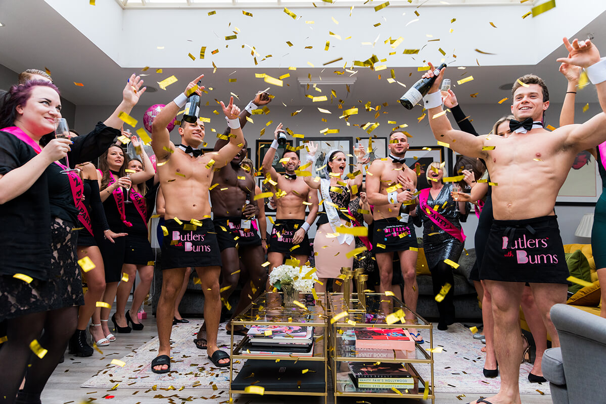 The butlers bring the energy and the charm while the hens raise a glass
