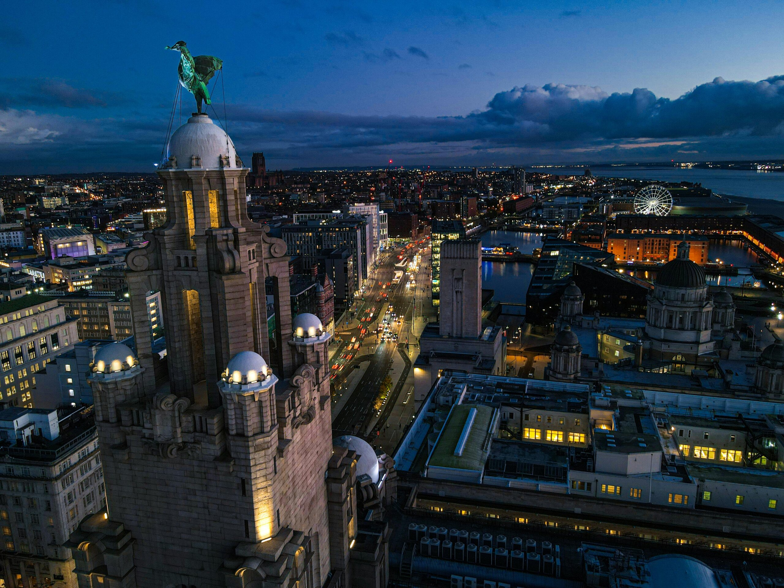 Sunset over the Mersey and the night’s just getting started